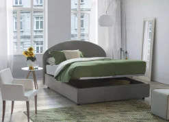 Letti Piazza E Mezza|Letti Contenitore > Dmora Letto piazza e mezza Akis, adatto per materasso Cm 120x190, Tortora Grigio Tortora