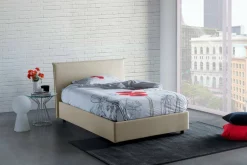 Letti Piazza E Mezza|Letti Contenitore > Dmora Letto piazza e mezza Alush, con materasso Cm 120x190 incluso, Bianco