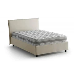Letti Piazza E Mezza|Letti Contenitore > Dmora Letto piazza e mezza Alush, con materasso Cm 120x190 incluso, Bianco
