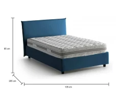 Letti Piazza E Mezza|Letti Contenitore > Dmora Letto piazza e mezza Alush, con materasso Cm 120x190 incluso, Grigio