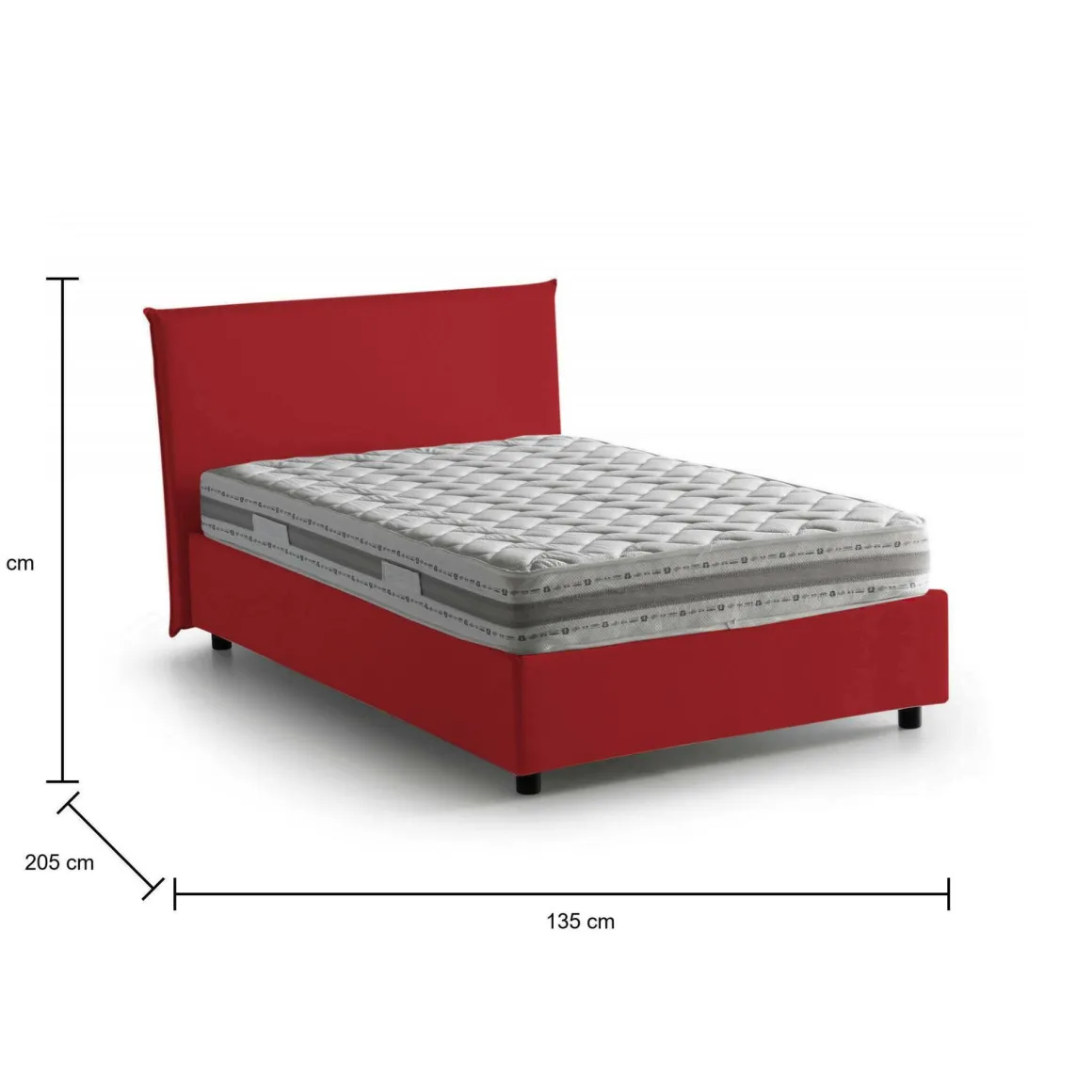 Letti Piazza E Mezza|Letti Contenitore > Dmora Letto piazza e mezza Alush, con materasso Cm 120x190 incluso, Tortora Grigio Tortora