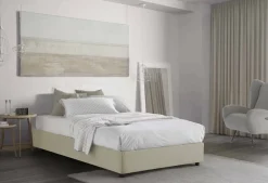 Letti Piazza E Mezza|Letti Contenitore > Dmora Letto piazza e mezza Alvise, con materasso Cm 120x190 incluso, Bianco