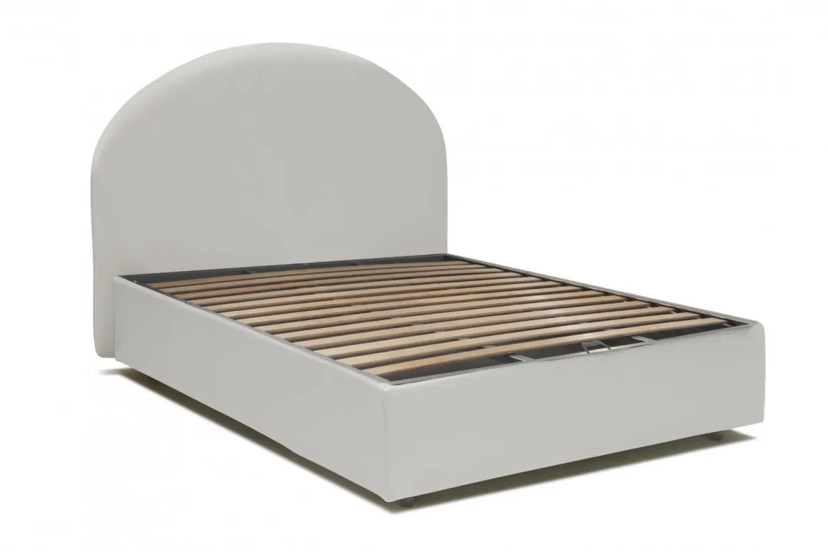 Letto piazza e mezza Ambher, con materasso Cm 120x190 incluso, Bianco