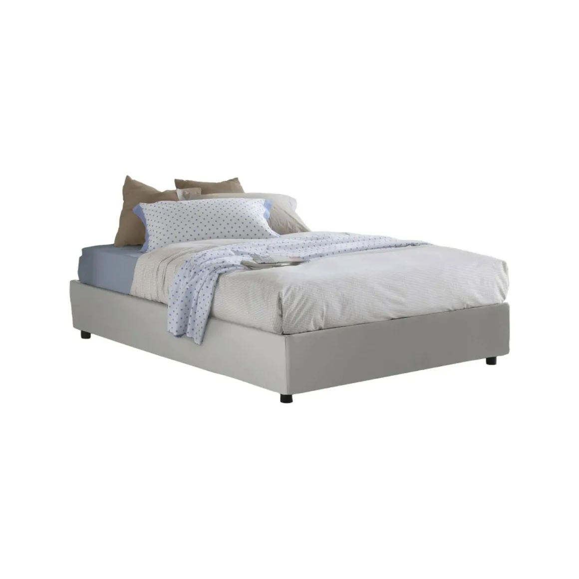 Letti Piazza E Mezza|Letti Contenitore > Dmora Letto piazza e mezza Americas, adatto per materasso Cm 120x200, Tortora Grigio Tortora