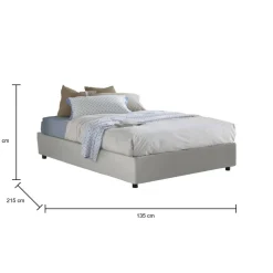 Letti Piazza E Mezza|Letti Contenitore > Dmora Letto piazza e mezza Americas, adatto per materasso Cm 120x200, Tortora Grigio Tortora