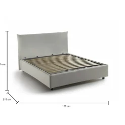 Letto piazza e mezza Amorino, adatto per materasso Cm 120x190, Beige