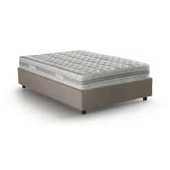 Letto piazza e mezza Anahi, con materasso Cm 120x190 incluso, Tortora