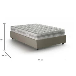 Letto piazza e mezza Anahi, con materasso Cm 120x190 incluso, Tortora