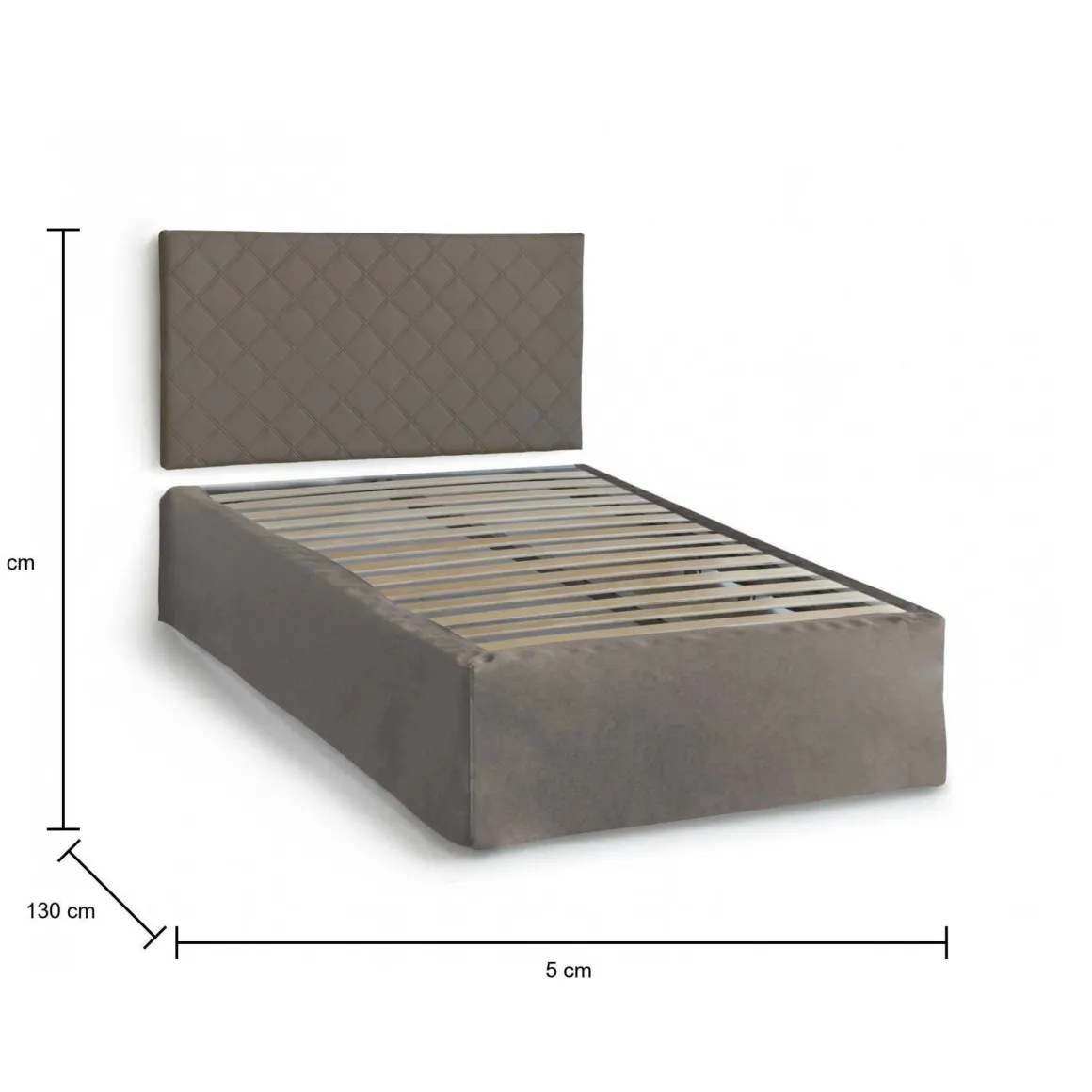 Letto piazza e mezza Anas, adatto a materasso da Cm 120x190, Tortora