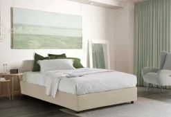 Letti Piazza E Mezza|Letti Contenitore > Dmora Letto piazza e mezza Andla, adatto per materasso Cm 120x200, Beige