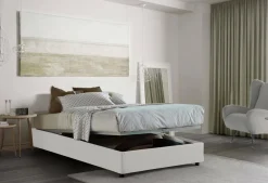 Letto piazza e mezza Andla, adatto per materasso Cm 120x200, Bianco