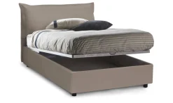 Letto piazza e mezza Andora, adatto per materasso Cm 120x200, Tortora