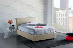 Letti Piazza E Mezza|Letti Contenitore > Dmora Letto piazza e mezza Anissa, adatto per materasso Cm 120x200, Beige