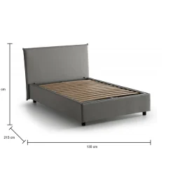 Letti Piazza E Mezza|Letti Contenitore > Dmora Letto piazza e mezza Anissa, adatto per materasso Cm 120x200, Rosso