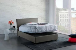 Letti Piazza E Mezza|Letti Contenitore > Dmora Letto piazza e mezza Anissa, adatto per materasso Cm 120x200, Rosso