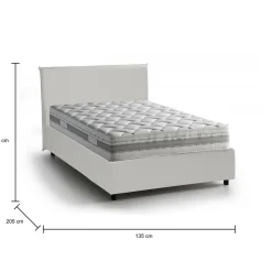 Letti Piazza E Mezza|Letti Contenitore > Dmora Letto piazza e mezza Ante, con materasso Cm 120x190 incluso, Bianco