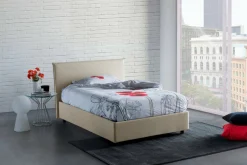 Letti Piazza E Mezza|Letti Contenitore > Dmora Letto piazza e mezza Anyta, adatto per materasso Cm 120x190, Bianco