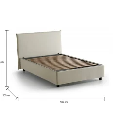 Letti Piazza E Mezza|Letti Contenitore > Dmora Letto piazza e mezza Anyta, adatto per materasso Cm 120x190, Bianco