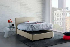 Letti Piazza E Mezza|Letti Contenitore > Dmora Letto piazza e mezza Anyta, adatto per materasso Cm 120x190, Bianco