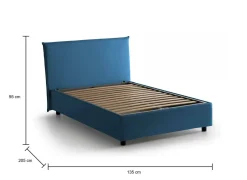 Letti Piazza E Mezza|Letti Contenitore > Dmora Letto piazza e mezza Anyta, adatto per materasso Cm 120x190, Grigio