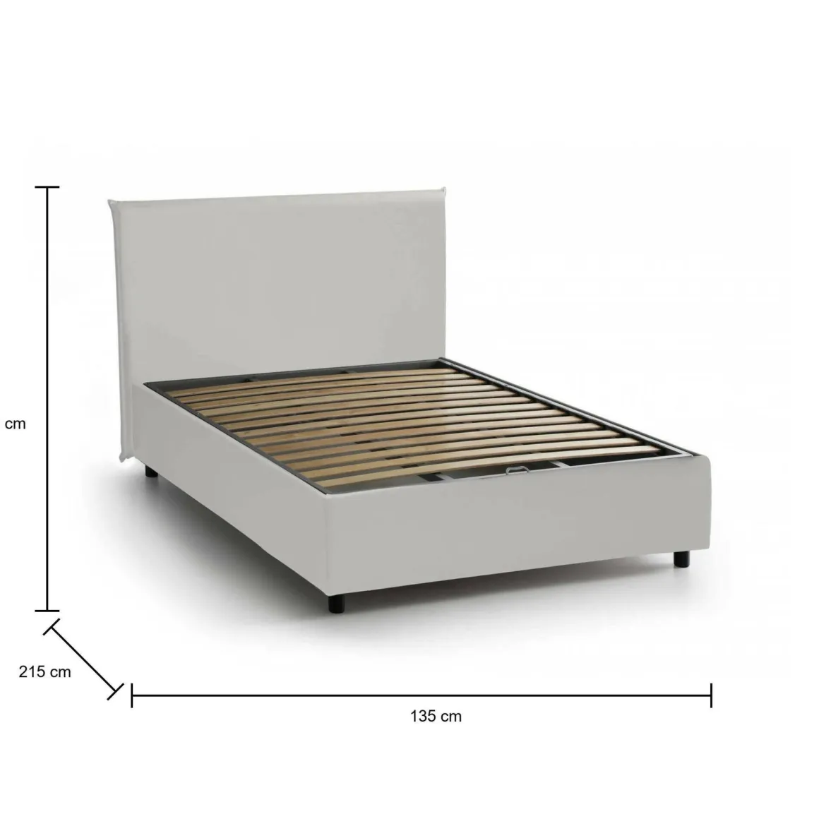Letti Piazza E Mezza|Letti Contenitore > Dmora Letto piazza e mezza April, adatto per materasso Cm 120x200, Tortora Grigio Tortora