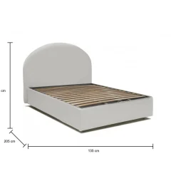 Letti Piazza E Mezza|Letti Contenitore > Dmora Letto piazza e mezza Aquanette, adatto per materasso Cm 120x190, Tortora Grigio Tortora