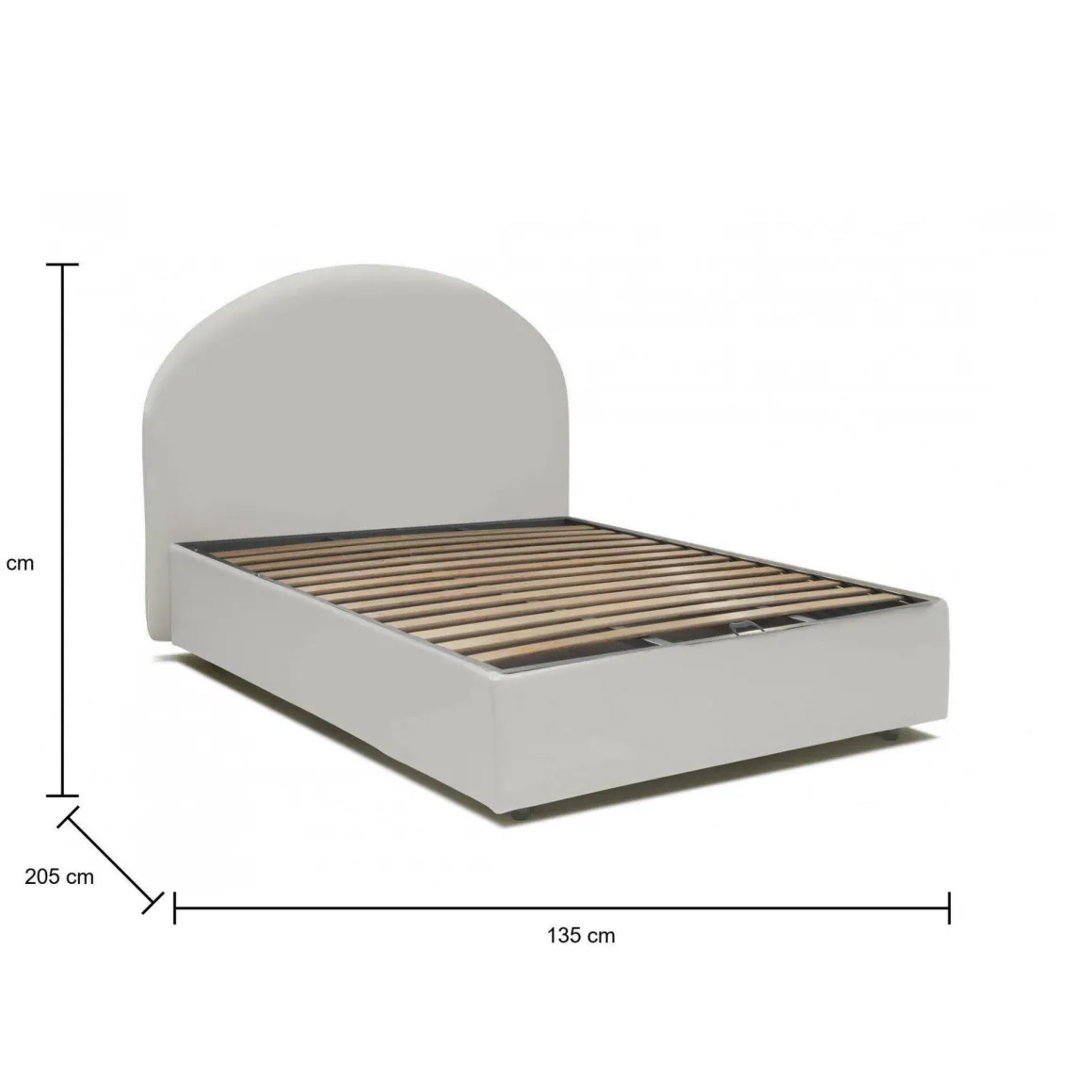 Letti Piazza E Mezza|Letti Contenitore > Dmora Letto piazza e mezza Aquanette, adatto per materasso Cm 120x190, Tortora Grigio Tortora