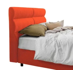 Letti Piazza E Mezza|Letti Piazza E Mezza > Dmora Letto Piazza e Mezza Sfoderabile Contenitore, Dimensione Materasso 120x190 cm Made in Italy - Brivio Arancione