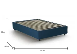 Letti Piazza E Mezza|Letti Contenitore > Dmora Letto piazza e mezza Ariba, adatto per materasso Cm 120x190, Grigio
