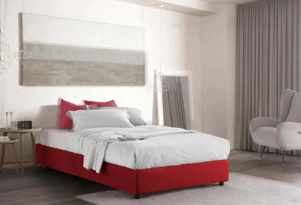 Letti Piazza E Mezza|Letti Contenitore > Dmora Letto piazza e mezza Ariba, adatto per materasso Cm 120x190, Tortora Grigio Tortora