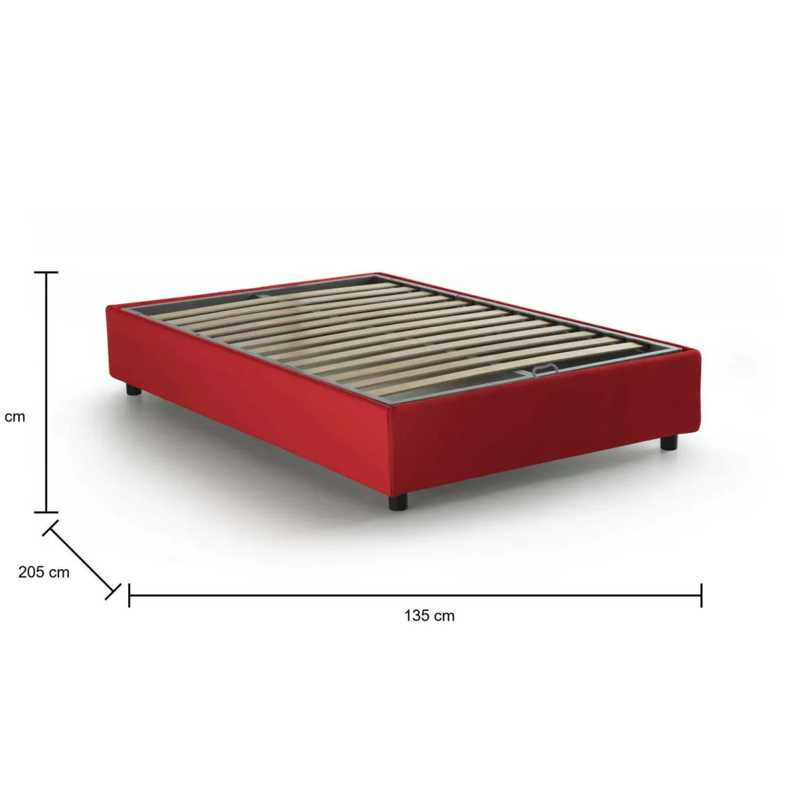 Letti Piazza E Mezza|Letti Contenitore > Dmora Letto piazza e mezza Ariba, adatto per materasso Cm 120x190, Tortora Grigio Tortora