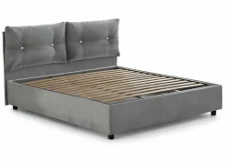 Letti Piazza E Mezza|Letti Contenitore > Dmora Letto piazza e mezza Arieta, con materasso Cm 120x190 incluso, Grigio