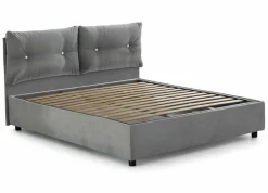 Letti Piazza E Mezza|Letti Contenitore > Dmora Letto piazza e mezza Arieta, con materasso Cm 120x190 incluso, Grigio