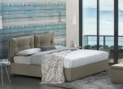 Letto piazza e mezza Arieta, con materasso Cm 120x190 incluso, Tortora