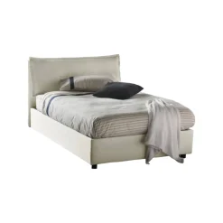 Letti Piazza E Mezza|Letti Contenitore > Dmora Letto piazza e mezza Arnaldo, adatto per materasso Cm 120x200, Bianco