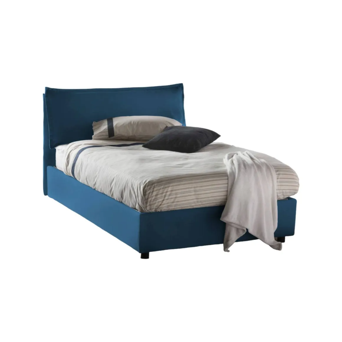Letti Piazza E Mezza|Letti Contenitore > Dmora Letto piazza e mezza Arnaldo, adatto per materasso Cm 120x200, Grigio