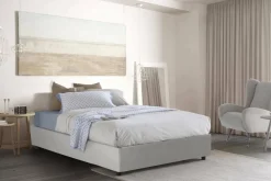 Letti Piazza E Mezza|Letti Contenitore > Dmora Letto piazza e mezza Arnoldi, con materasso Cm 120x200 incluso, Tortora Grigio Tortora