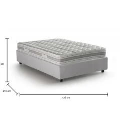 Letti Piazza E Mezza|Letti Contenitore > Dmora Letto piazza e mezza Arnoldi, con materasso Cm 120x200 incluso, Tortora Grigio Tortora