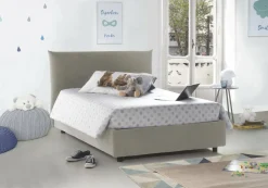 Letti Piazza E Mezza|Letti Contenitore > Dmora Letto piazza e mezza Arpaise, con materasso Cm 120x190 incluso, Bianco