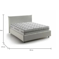 Letto piazza e mezza Arpaise, con materasso Cm 120x190 incluso, Beige