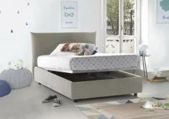 Letto piazza e mezza Arpaise, con materasso Cm 120x190 incluso, Beige