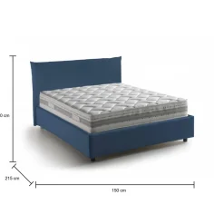 Letto piazza e mezza Arpaise, con materasso Cm 120x190 incluso, Blu