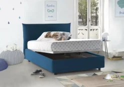 Letto piazza e mezza Arpaise, con materasso Cm 120x190 incluso, Blu