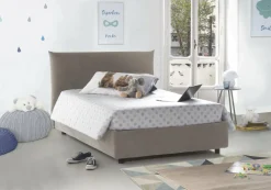 Letto piazza e mezza Arpaise, con materasso Cm 120x190 incluso, Tortora