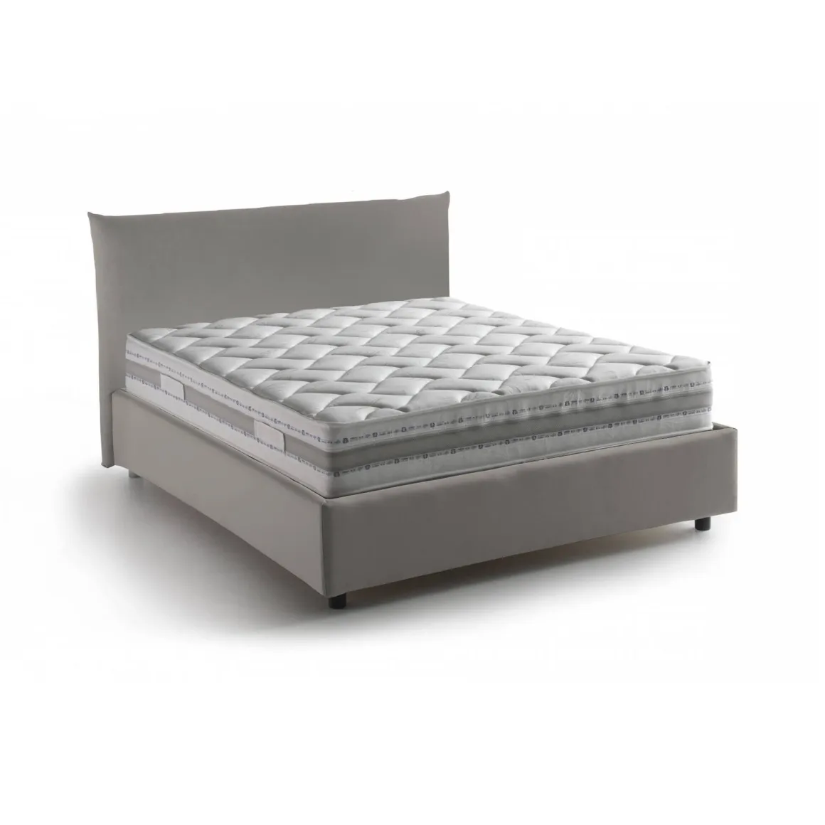 Letto piazza e mezza Arpaise, con materasso Cm 120x190 incluso, Tortora