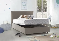 Letto piazza e mezza Arpaise, con materasso Cm 120x190 incluso, Tortora