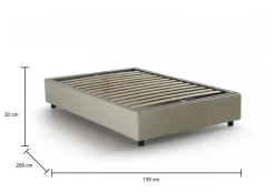 Letti Piazza E Mezza|Letti Contenitore > Dmora Letto piazza e mezza Asid, adatto per materasso Cm 120x190, Beige