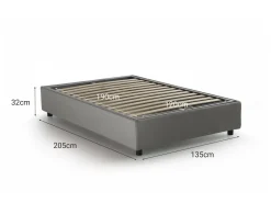 Letti Piazza E Mezza|Letti Contenitore > Dmora Letto piazza e mezza Asid, adatto per materasso Cm 120x190, Rosso