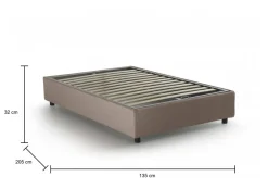 Letto piazza e mezza Asid, adatto per materasso Cm 120x190, Tortora
