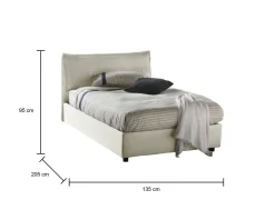 Letti Piazza E Mezza|Letti Contenitore > Dmora Letto piazza e mezza Asso, adatto per materasso Cm 120x190, Beige